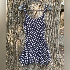 Navy Blue, Floral-Print Sundress